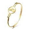 201 Stainless Steel Flat Round Link Bangles for Women LS-BJEW-R014-01G-05-4