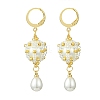 Handmade Glass Seed Beads & ABS Plastic Imitation Pearl Leverback Earrings EJEW-MZ00364-2