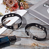 2Pcs 2 Styles Punk Rock Style PU Leather Necklaces NJEW-CL0001-27-4