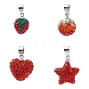 4Pcs 4 Styles Polymer Clay Rhinestone Pendants FIND-YW0005-97-1