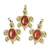 Natural Red Jasper & Brass Pendants KK-F887-01G-08-1