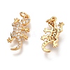 Brass Micro Pave Clear Cubic Zirconia Pendants ZIRC-O036-46G-2