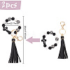 2Pcs Silicone with PU Leather Pendant Decorations HJEW-AN0001-01-2