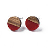 Opaque Resin & Walnut Wood Stud Earrings EJEW-N017-008-B02-2