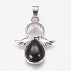 Natural Black Agate(Dyed & Heated) Pendants G-G651-A09-2