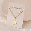 Stainless Steel Letter Pendant Necklaces & Stud Earrings Sets WG3FD2C-01-1