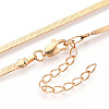 Brass Flat Snake Chain Necklaces for Women Men NJEW-N054-03G-2