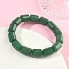 Column Natural Green Aventurine Beads Stretch Bracelets for Women Men BJEW-A148-01A-16-3