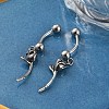 Rose 316 Surgical Stainless Steel Belly Button Rings/Earrings EJEW-G416-01AS-1