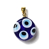 Handmade Evil Eye Lampwork Pendants LAMP-F030-01G-2