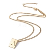 Stainless Steel Initial Letter Rectangle Pendant Necklace for Men Women LS-NJEW-E090-01G-01-2