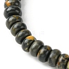 Natural Coffee Jasper Flat Round Beaded Stretch Bracelets for Women BJEW-JB09717-06-3