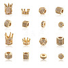 16Pcs 8 Style Rack Plating Brass Cubic Zirconia Beads ZIRC-MP0001-01-2
