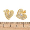 Rack Plating Brass Micro Pave Clear Cubic Zirconia Stud Earrings for Women EJEW-C125-04G-5