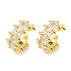 Brass Micro Pave Clear Cubic Zirconia Cuff Earrings EJEW-C104-164G-1