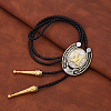 Cowboy Western Alloy Horseshoes & Letter Pendant Bolo Tie Necklaces NJEW-WH20014-02M-3