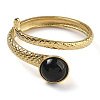 Natural Dyed & Heated Black Agate Finger Rings RJEW-U027-04G-08-2