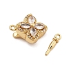 Brass Micro Pave Clear Cubic Zirconia Box Clasps KK-C075-22G-2