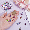 24Pcs 3 Styles Star & Moon & Heart Glass Shoes Charms PALLOY-PH01715-3