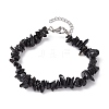 Natural Obsidian Chips Beaded Bracelet BJEW-JB09686-04-1