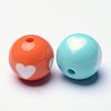 60Pcs Opaque Acrylic Beads MACR-SC0001-88-2