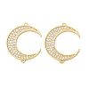 Brass Micro Pave Clear Cubic Zirconia Connector Charms CU-CBA4579-15G-1