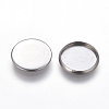 Tarnish Resistant Flat Round 304 Stainless Steel Plain Edge Bezel Cups X-STAS-S028-29-2