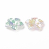 Rainbow Iridescent Plating Transparent Acrylic Bead Caps OACR-E013-07-3