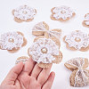 Lace Bowknot Hair Accessories and Handmade Jute Twine Woven Costume Accessories with Lace PH-DIY-G005-70-3