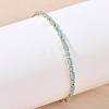 Synthetic Turquoise Tennis Bracelets KK-CBA964F-01G-03-1