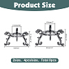8Pcs 2 Styles Alloy Crystal Ball Display Bases AJEW-AR0005-66-2