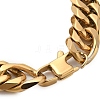 Ion Plating(IP) 304 Stainless Steel Cuban Link Chain Bracelets for Men BJEW-B093-03G-3