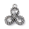 304 Stainless Steel Cubic Zirconia Pendants STAS-R141-02P-06-1