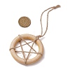 Ring with Star Wood Pendant Decoration HJEW-JM02200-3