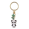 Panda & Bamboo Alloy Enamel Pendant Keychains KEYC-JKC00629-2