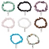 8Pcs Natural & Synthetic Gemstone Chips Stretch Bracelets BJEW-JB11222-1