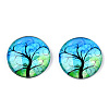 Half Round/Dome Tree Pattern Glass Flatback Cabochons for DIY Projects LS-GGLA-Q037-25mm-M28-03-3