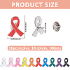160Pcs 10 Colors Breast Cancer Awareness Pink Ribbon Enamel Pin JEWB-FH0003-22-2