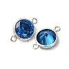 925 Streling Silver Pave Cubic Zirconia Birthstone Connector Charms STER-NH0001-80P-07-2