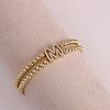 Brass Micro Pave Clear Cubic Zirconia Beads Double Strands Stretch Bracelets for Women FS-WGC7159-13-1