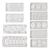 9Pcs 9 Style DIY Shell/Flower/Leaf/Feather Shape Earring Ornament Silicone Molds DIY-TA0004-28-11