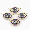 Brass Micro Pave Cubic Zirconia Links connectors ZIRC-T012-73G-1