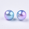 Rainbow ABS Plastic Imitation Pearl Beads X1-OACR-Q174-10mm-02-2
