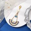 Moon Star Synthetic Blue Spinel & Glass Seed Pendant Decoration HJEW-MZ00115-2