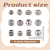 120Pcs 12 Styles Tibetan Style Alloy European Beads MPDL-ME0001-03-2