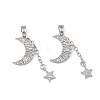 Brass Micro Pave Clear Cubic Zirconia Pendants CU-B002-08P-1