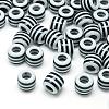 Opaque Stripe Resin European Beads RESI-S344-12-1