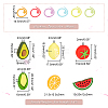  Fruits & Vegetables Silicone Knitting Needle Point Protectors DIY-NB0009-48-2