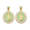 Brass Micro Pave Clear Cubic Zirconia Pendants KK-N227-95E-2