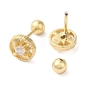 Flat Round Brass Micro Pave Clear Cubic Zirconia Ear Plug Gauges EJEW-L289-02G-04-2